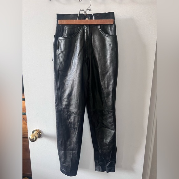 Vintage High-Waisted Pleather Pants - Picture 1 of 4